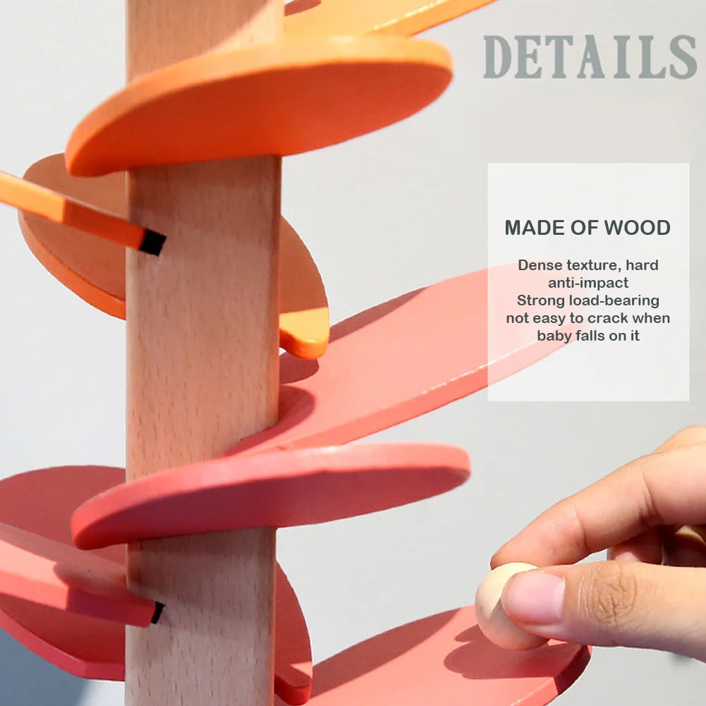 Árbol Musical de Canicas de Madera – Juguete Montessori para Niños Juego Educativo de Carrera de Bolas con Sonido y Clasificación por Colores – Juguete de Madera para Niños y Niñas de 4 a 8 Años.