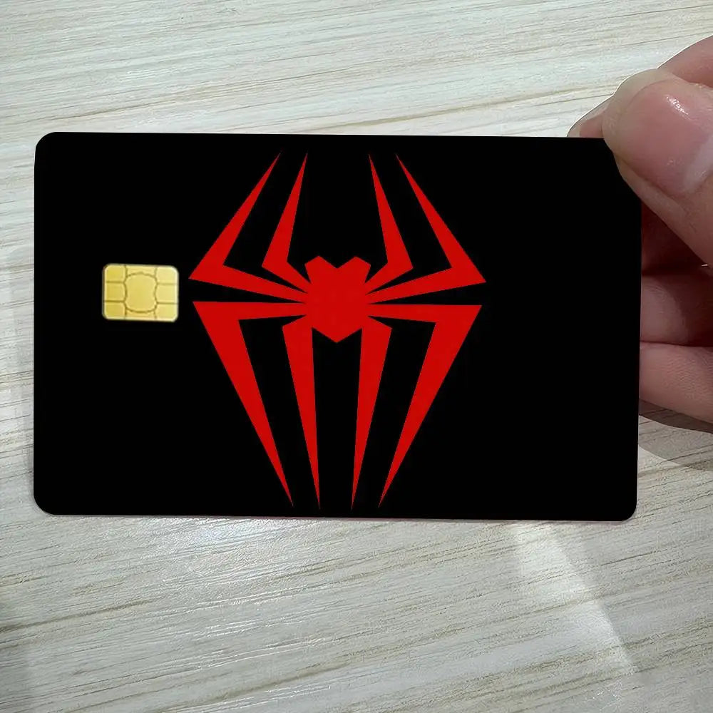S-Spider-M-Man Logo Credit Card Skin Stickers for VISA Bank Bus Metro Access Card Protective Film Cover Sticker Decal Women