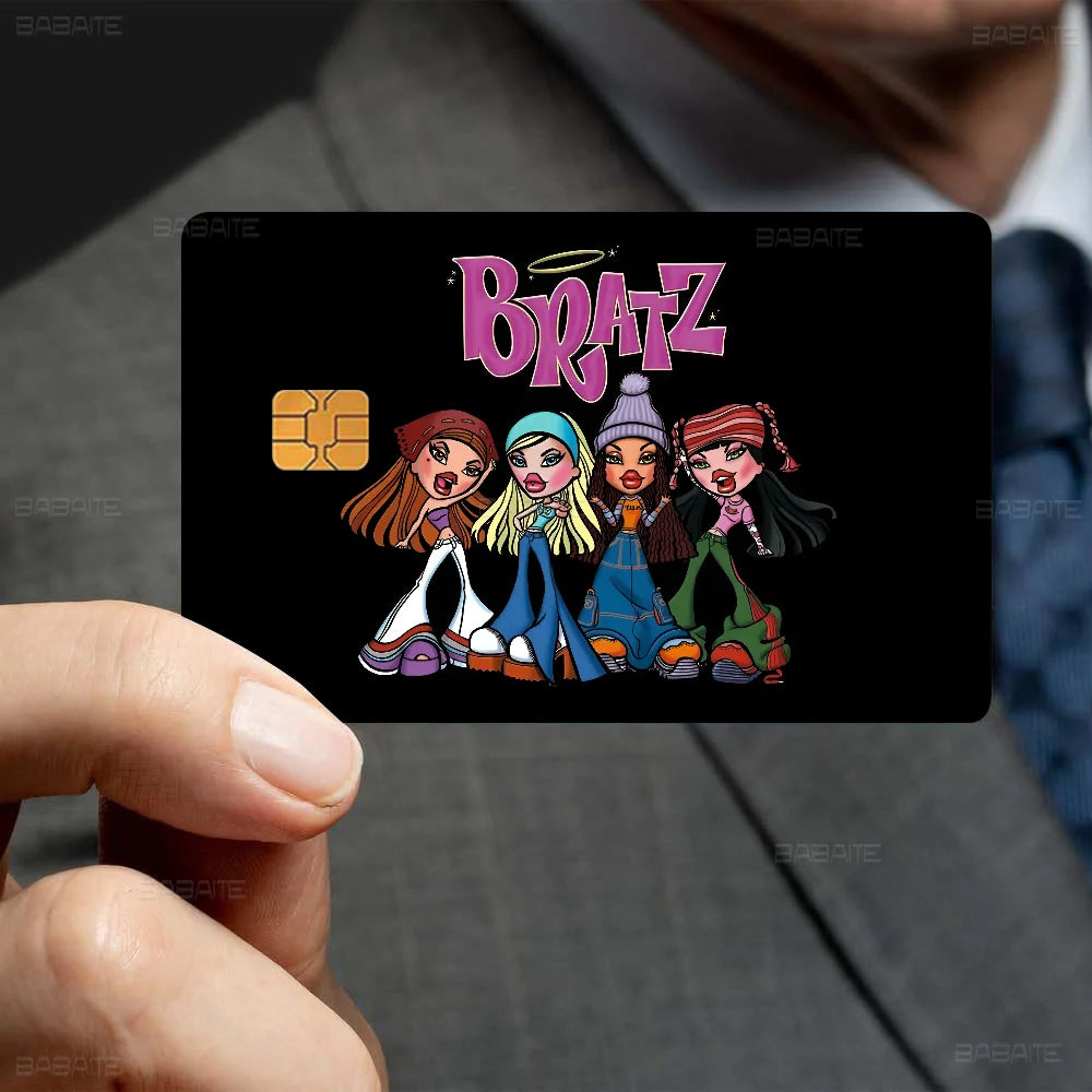 Cartoon B-Bratzs Anime Front Cover Film Sticker Skin for Credit Debit Card Small Large Chip