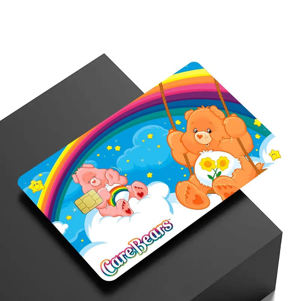 Cartoon C-Care Cute B-Bears S Anime Cartoon Bear Skin Sticker Film Tape Case for Big Credit Debit Card Front Side