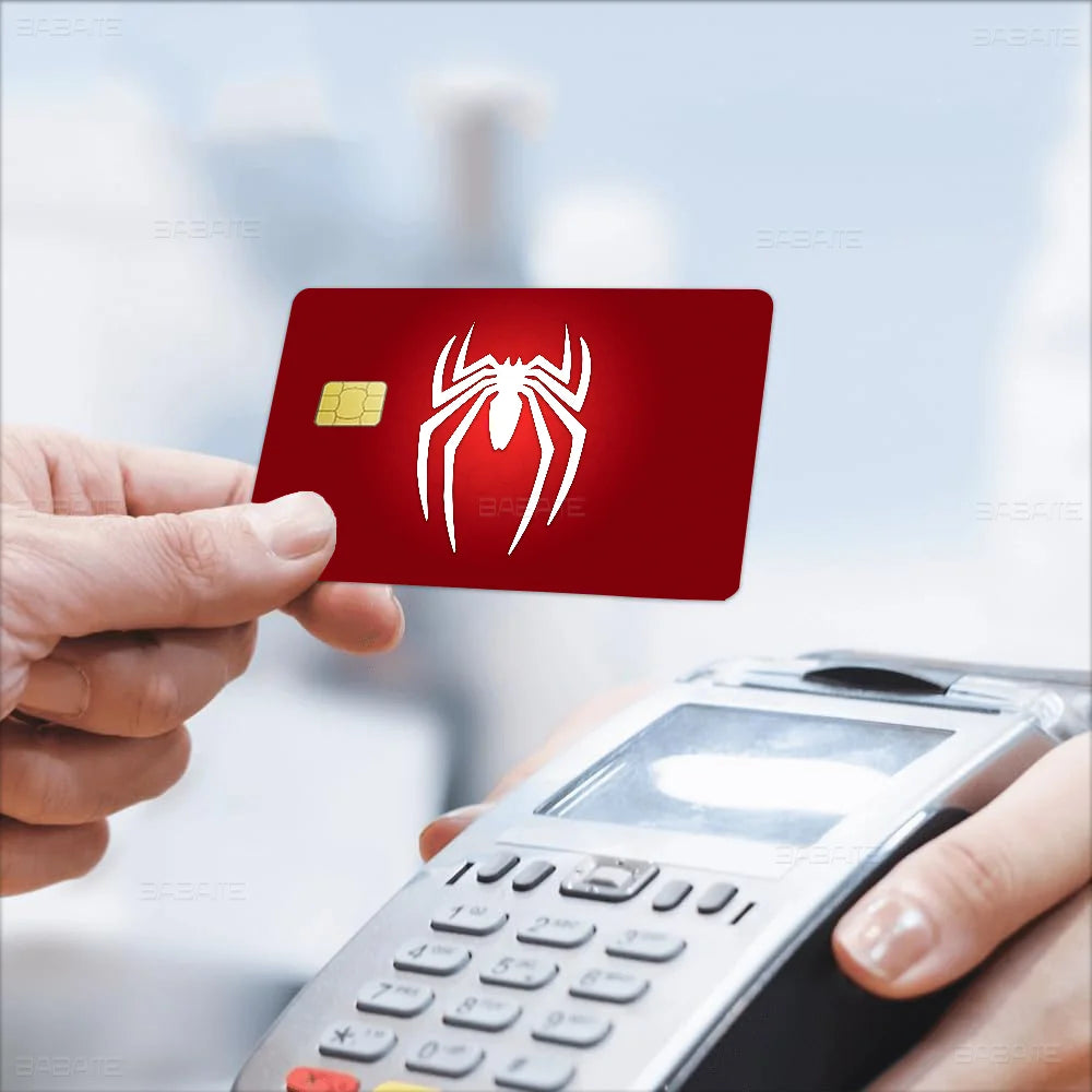 Avengers Superhero S-Spiderman Vintage Anmie Sticker Film Skin Cover for Credit Card Debit Bank Card Front