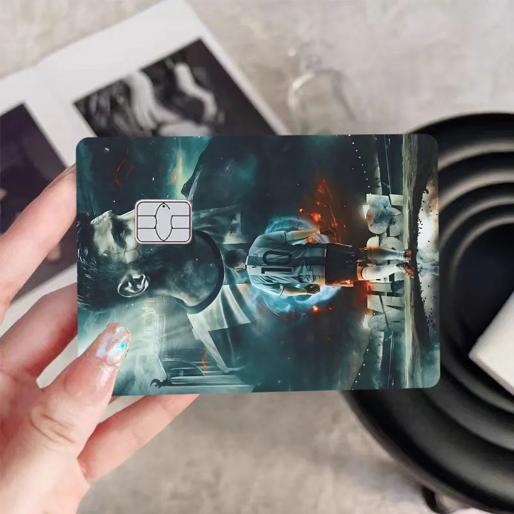 Football Star Messi Anmie Sticker Film Skin Cover for Credit Card Debit Bank Card Front