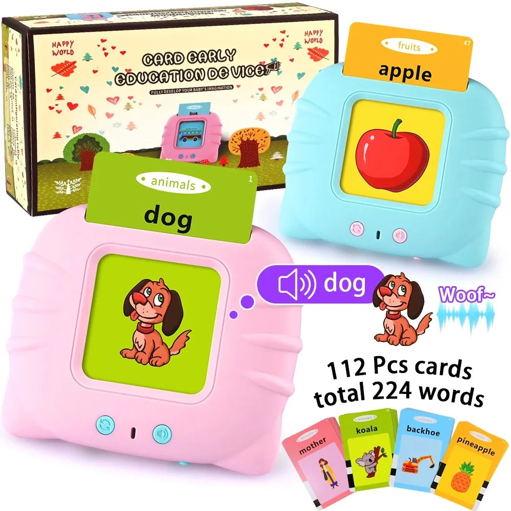 Tarjetas Didácticas Habladoras – Juguete Educativo con Tarjetas de Alfabeto y Palabras en Inglés, Ideal para Bolsillo, Terapia del Habla, Autismo y Estimulación Sensorial – Juguete de Aprendizaje Temprano para Niños.