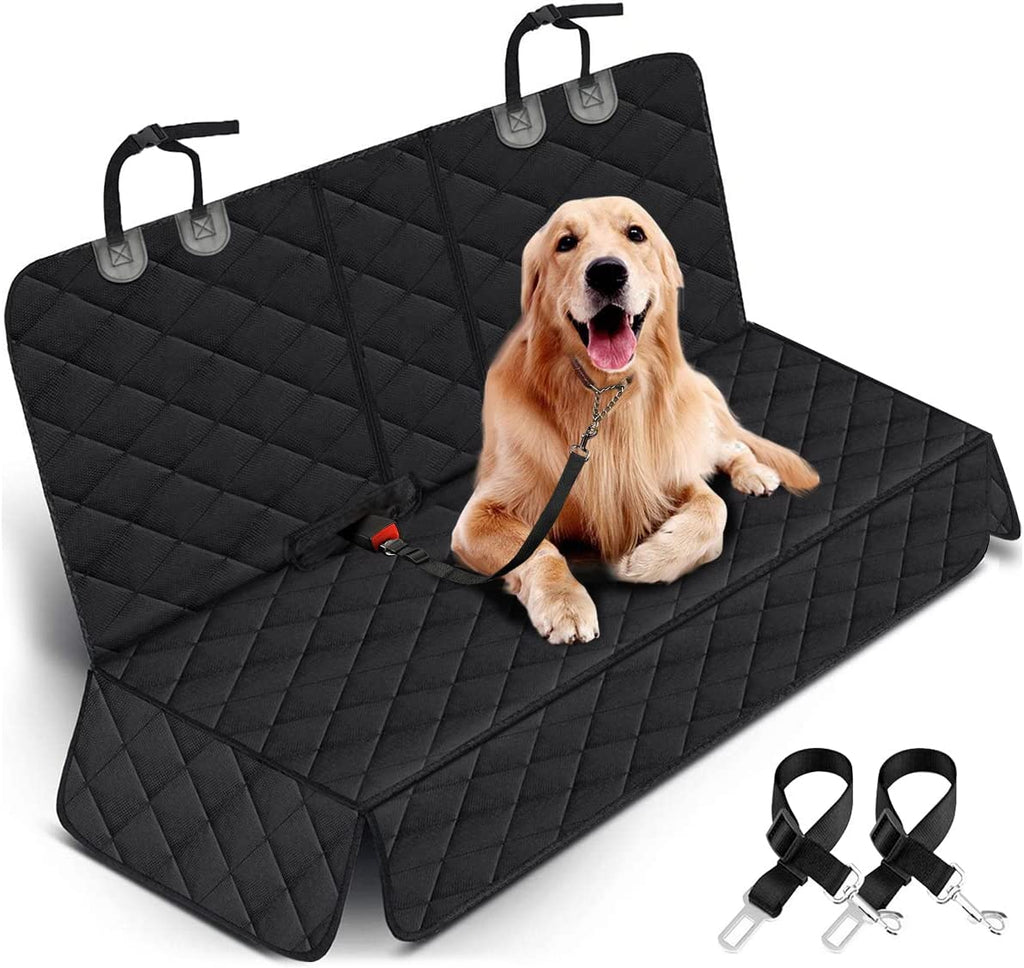 Funda de Asiento para Perro – Protector Impermeable para Asiento Trasero de Autos, Camionetas y SUV – Antideslizante, Compatible con Reposabrazos Central – Color Negro.