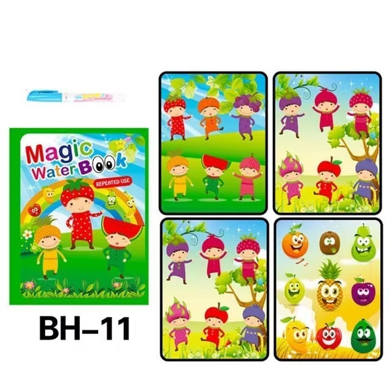 Libro de Colorear Reutilizable para Niños – Juguete Montessori de Dibujo con Agua Mágica Libro de Pintura Educativo Sensorial – Juguete de Aprendizaje Temprano para Niños y Niñas.