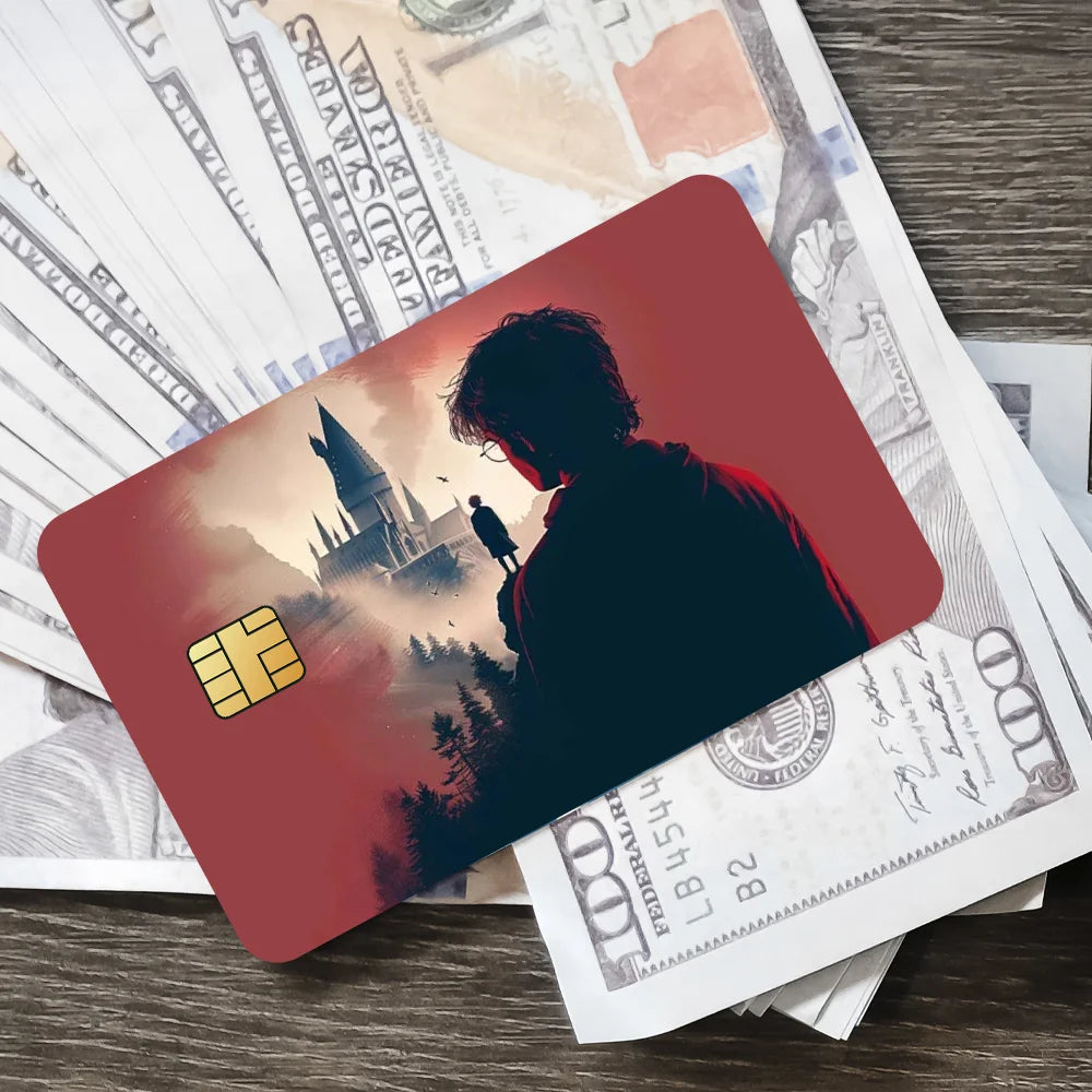 Movie H-Harrys P-Potter Film Skin Cover Credit Card Stickers 4PCS Debit Front Decoration Bank Bus Pass Waterproof