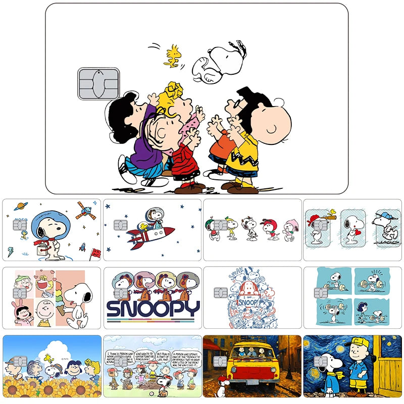 Nueva cubierta protectora frontal de tarjeta con diseño Kawaii de Snoopy Anime