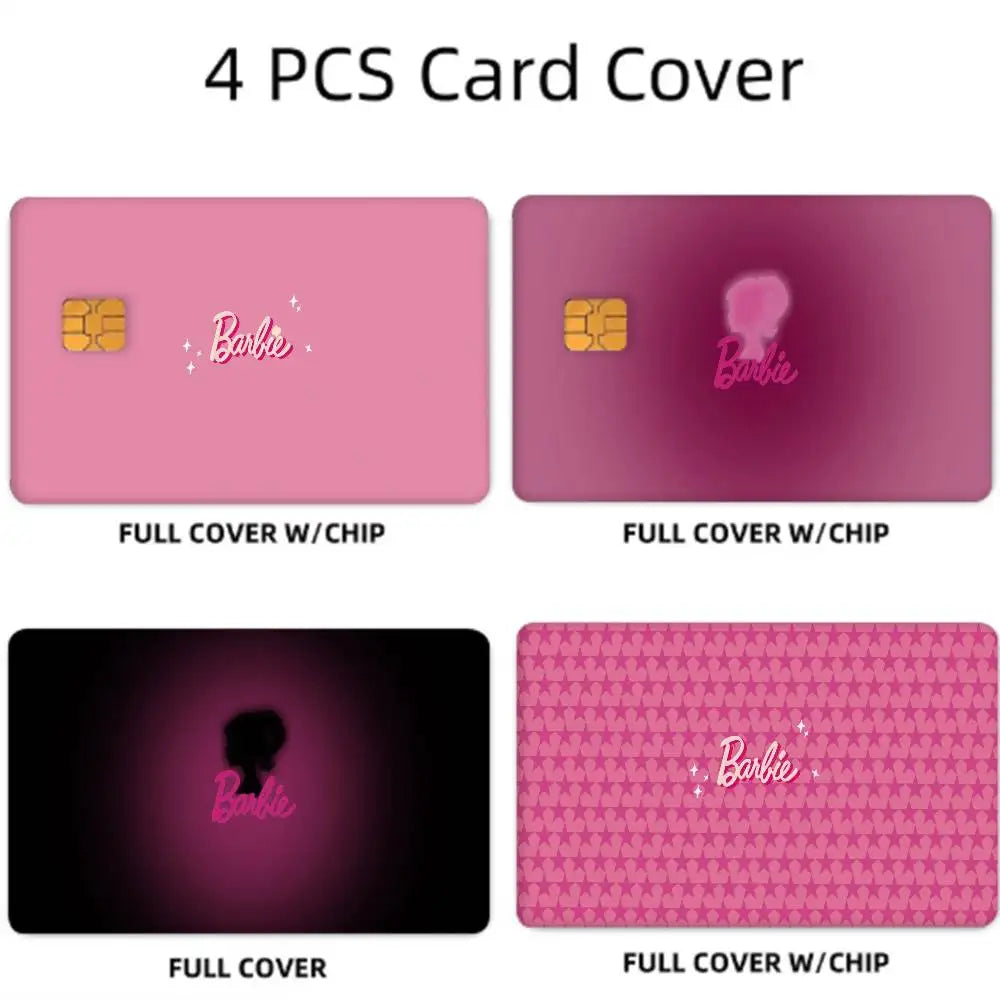 Barbie 1 Set of 4 Pcs Credit Card Skin Stickers for VISA Bank Card Waterproof Sticker Anti-Scratch Women Gift