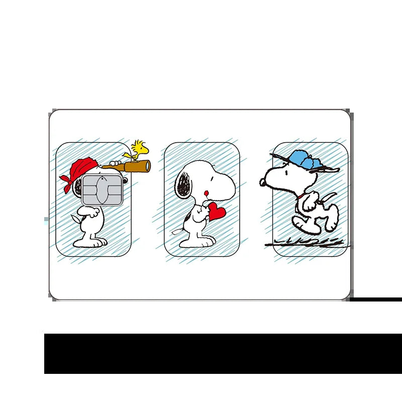 Nueva cubierta protectora frontal de tarjeta con diseño Kawaii de Snoopy Anime