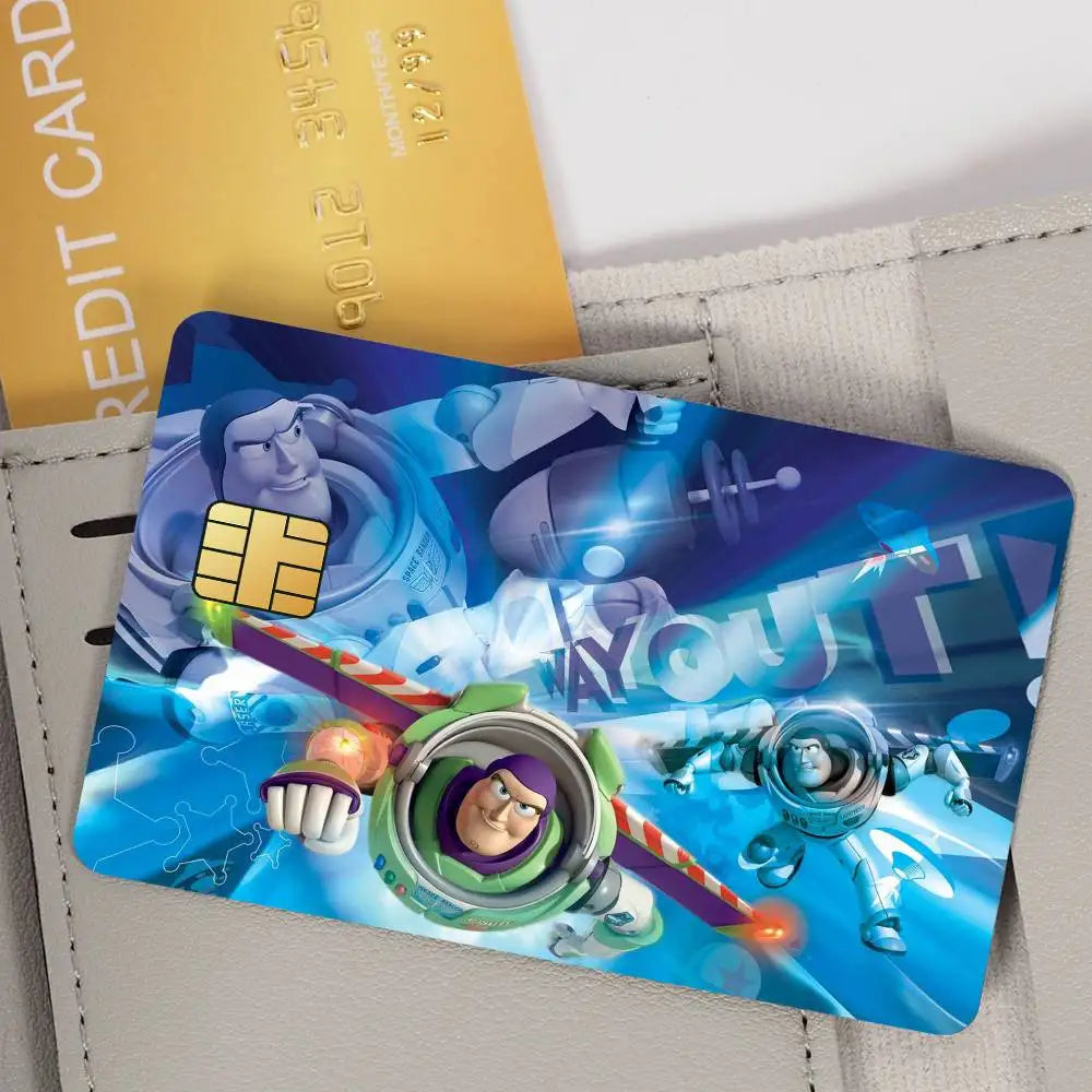 Cartoon Toy Story 2 Film Skin Cover Credit Card Stickers 4PCS Debit Front Decoration Bank Bus Pass Waterproof