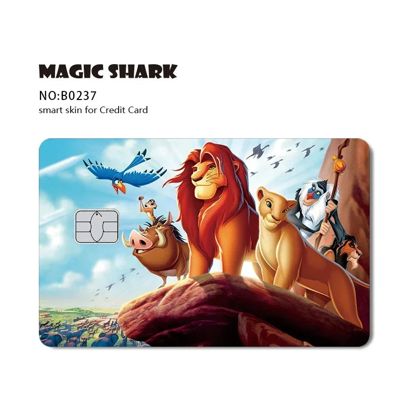 2.5D Matte Stitch Pirates Caribbean Winne Poor Lion King Ultra Thin Skin Cover Sticker Film for Debit Credit Card
