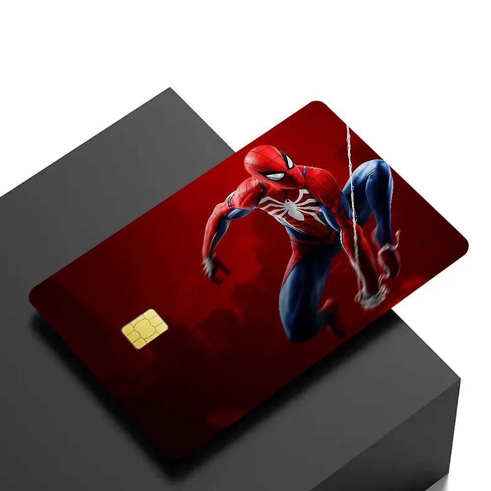 Avengers Superhero S-Spiderman Vintage Anmie Sticker Film Skin Cover for Credit Card Debit Bank Card Front