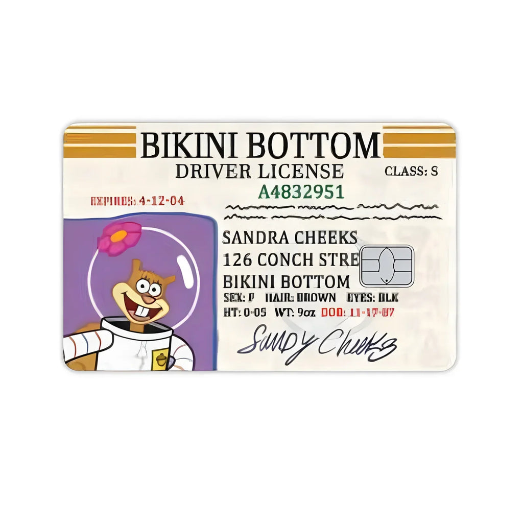 Pegatina de tarjeta con diseño de Bob Esponja 