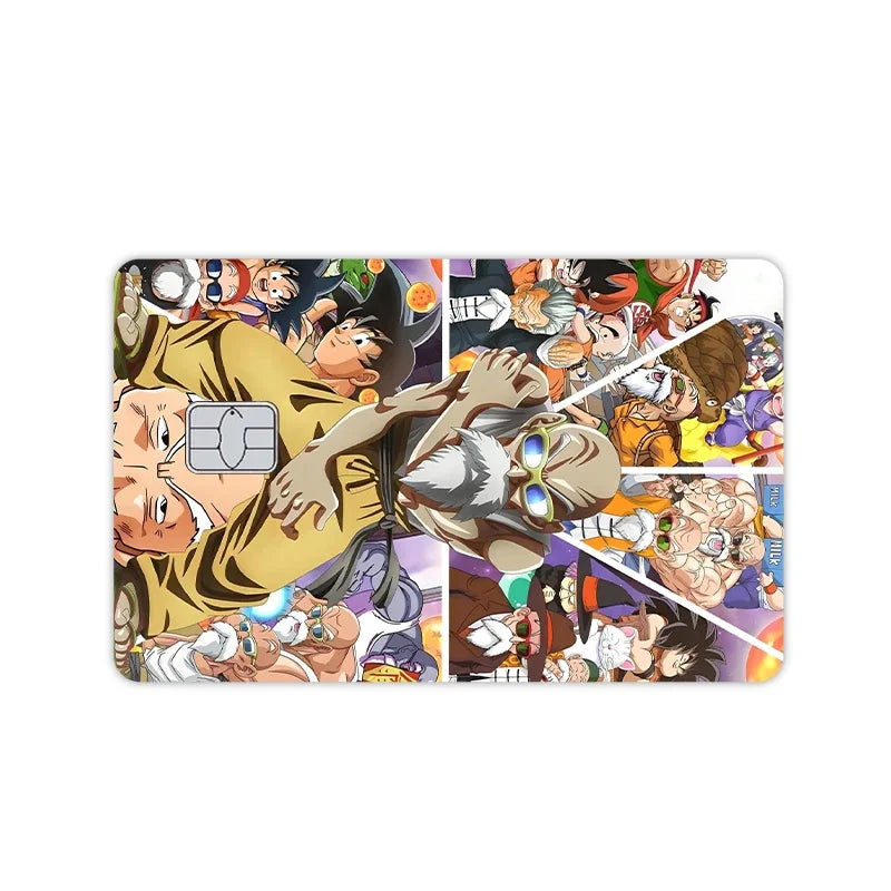 Anime Dragon Ball - Pegatinas de vinilo mate tipo PVC para tarjeta. Cubierta decorativa con efecto láser estrella kawaii, ideal para tarjetas de crédito, débito, transporte público. Juguete decorativo o regalo DIY