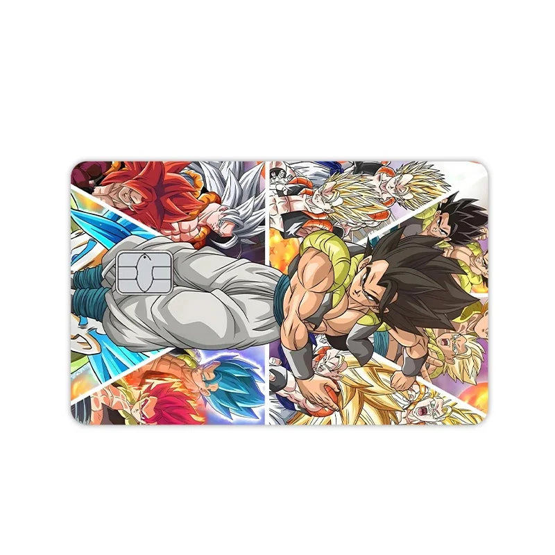 Anime Dragon Ball - Pegatinas de vinilo mate tipo PVC para tarjeta. Cubierta decorativa con efecto láser estrella kawaii, ideal para tarjetas de crédito, débito, transporte público. Juguete decorativo o regalo DIY