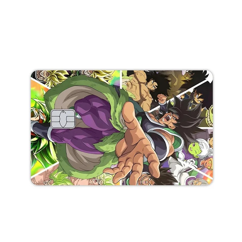 Anime Dragon Ball - Pegatinas de vinilo mate tipo PVC para tarjeta. Cubierta decorativa con efecto láser estrella kawaii, ideal para tarjetas de crédito, débito, transporte público. Juguete decorativo o regalo DIY