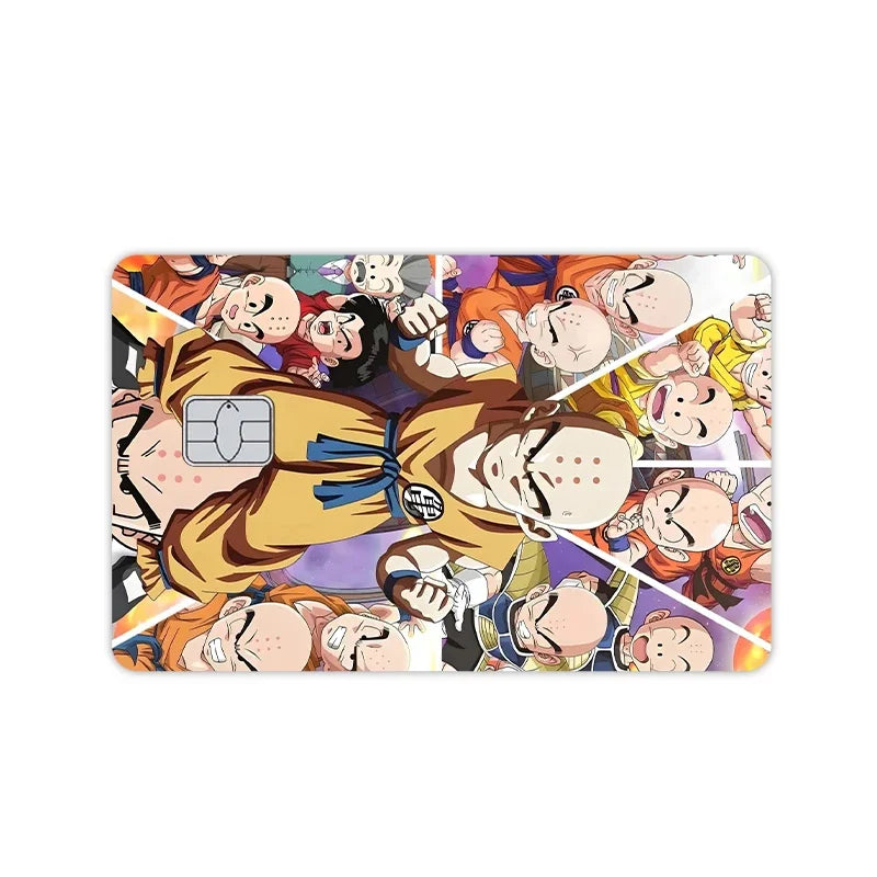 Anime Dragon Ball - Pegatinas de vinilo mate tipo PVC para tarjeta. Cubierta decorativa con efecto láser estrella kawaii, ideal para tarjetas de crédito, débito, transporte público. Juguete decorativo o regalo DIY