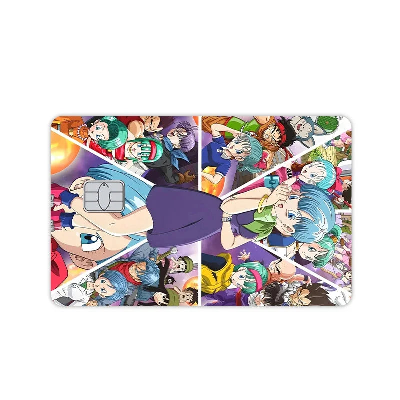 Anime Dragon Ball - Pegatinas de vinilo mate tipo PVC para tarjeta. Cubierta decorativa con efecto láser estrella kawaii, ideal para tarjetas de crédito, débito, transporte público. Juguete decorativo o regalo DIY