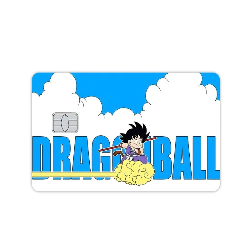 Anime Dragon Ball - Pegatinas de vinilo mate tipo PVC para tarjeta. Cubierta decorativa con efecto láser estrella kawaii, ideal para tarjetas de crédito, débito, transporte público. Juguete decorativo o regalo DIY