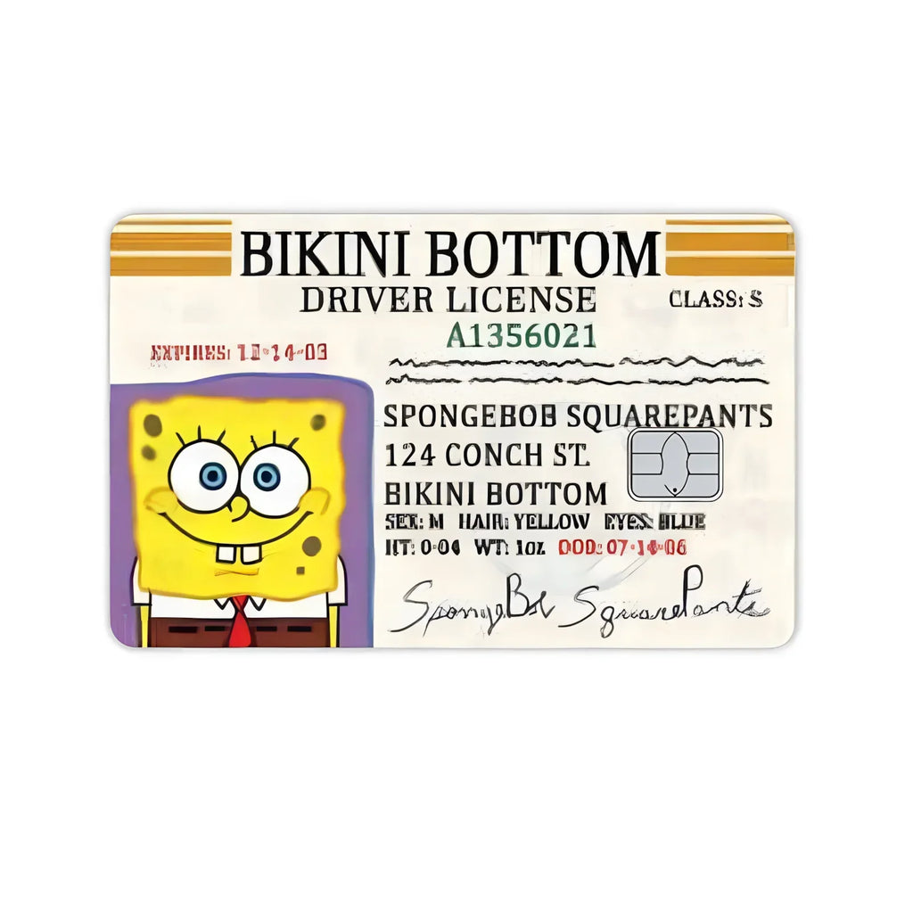 Pegatina de tarjeta con diseño de Bob Esponja 