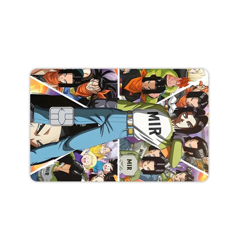Anime Dragon Ball - Pegatinas de vinilo mate tipo PVC para tarjeta. Cubierta decorativa con efecto láser estrella kawaii, ideal para tarjetas de crédito, débito, transporte público. Juguete decorativo o regalo DIY