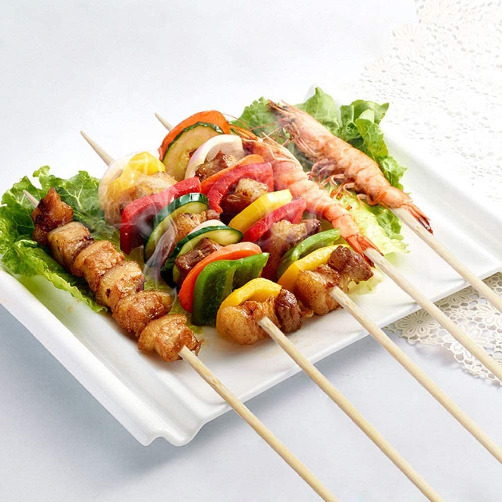 Brochetas de Bambú de 8 Pulgadas, 100 Unidades – Palillos de Bambú para BBQ, Parrilla, Aperitivos, Frutas, Mazorcas, Fuente de Chocolate, Cócteles, Manualidades y Artesanía – Pack de 100.