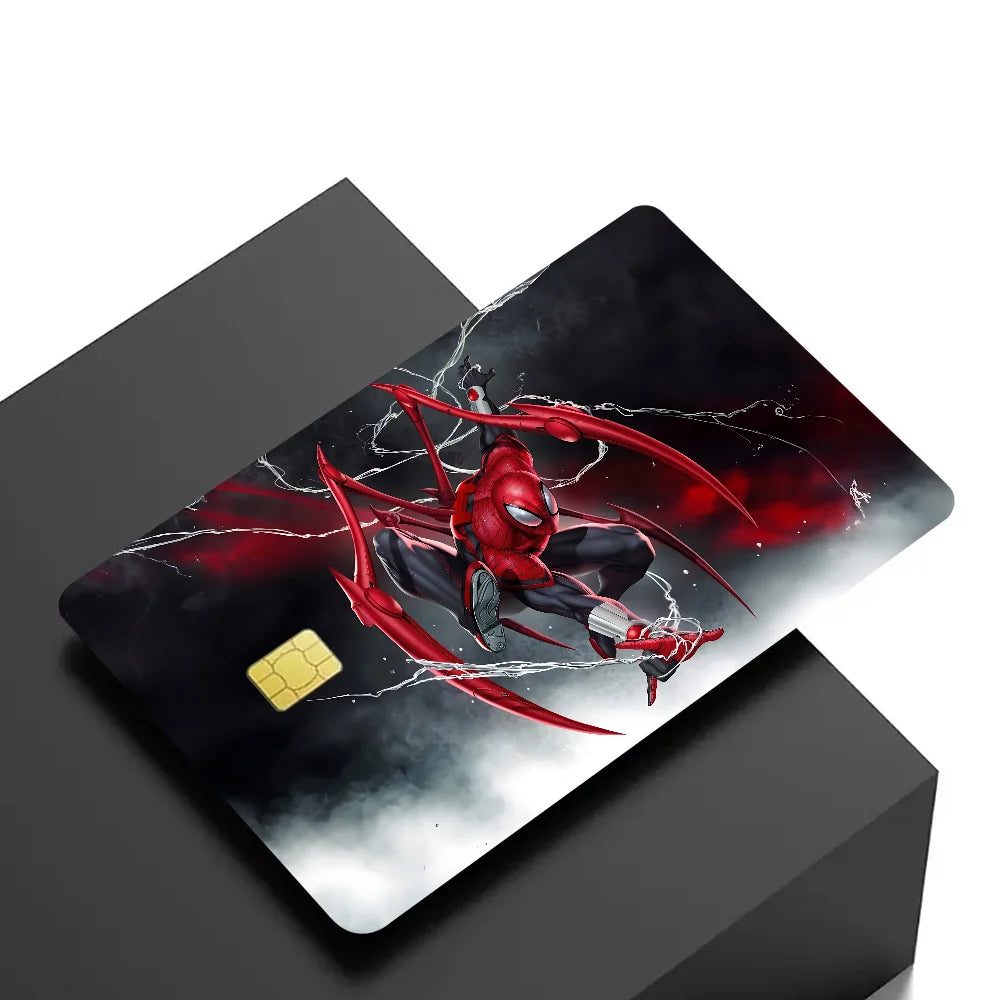 Avengers Superhero S-Spiderman Vintage Anmie Sticker Film Skin Cover for Credit Card Debit Bank Card Front