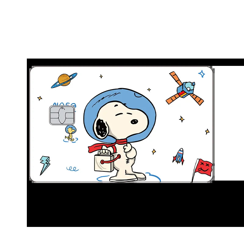 Nueva cubierta protectora frontal de tarjeta con diseño Kawaii de Snoopy Anime