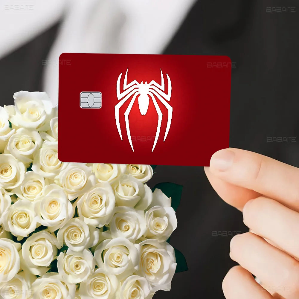 Avengers Superhero S-Spiderman Vintage Anmie Sticker Film Skin Cover for Credit Card Debit Bank Card Front