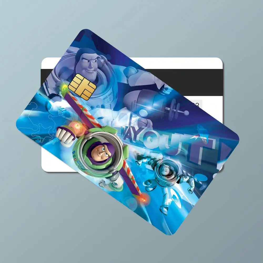 Cartoon Toy Story 2 Film Skin Cover Credit Card Stickers 4PCS Debit Front Decoration Bank Bus Pass Waterproof