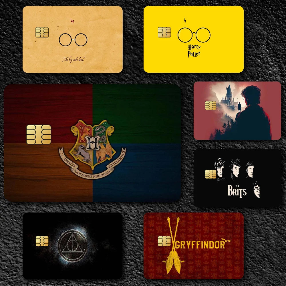 Movie H-Harrys P-Potter Film Skin Cover Credit Card Stickers 4PCS Debit Front Decoration Bank Bus Pass Waterproof