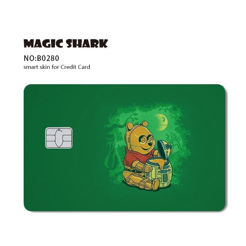 2.5D Matte Stitch Pirates Caribbean Winne Poor Lion King Ultra Thin Skin Cover Sticker Film for Debit Credit Card