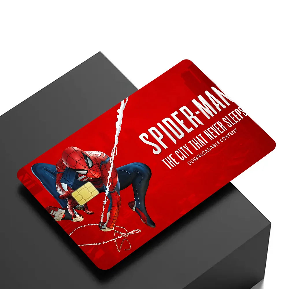 Avengers Superhero S-Spiderman Vintage Anmie Sticker Film Skin Cover for Credit Card Debit Bank Card Front