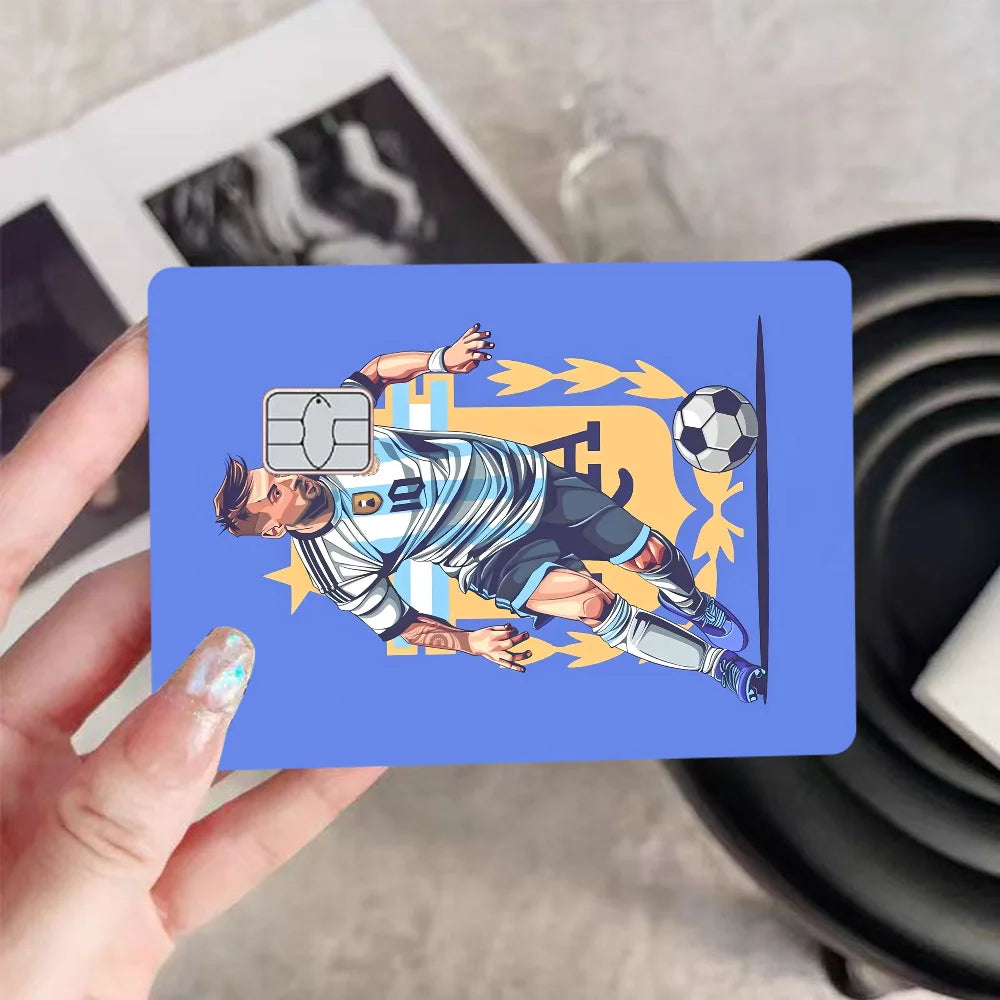 Football Star Messi Anmie Sticker Film Skin Cover for Credit Card Debit Bank Card Front