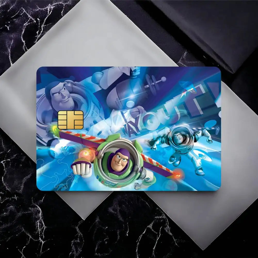 Cartoon Toy Story 2 Film Skin Cover Credit Card Stickers 4PCS Debit Front Decoration Bank Bus Pass Waterproof