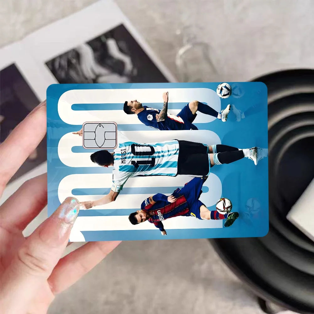 Football Star Messi Anmie Sticker Film Skin Cover for Credit Card Debit Bank Card Front