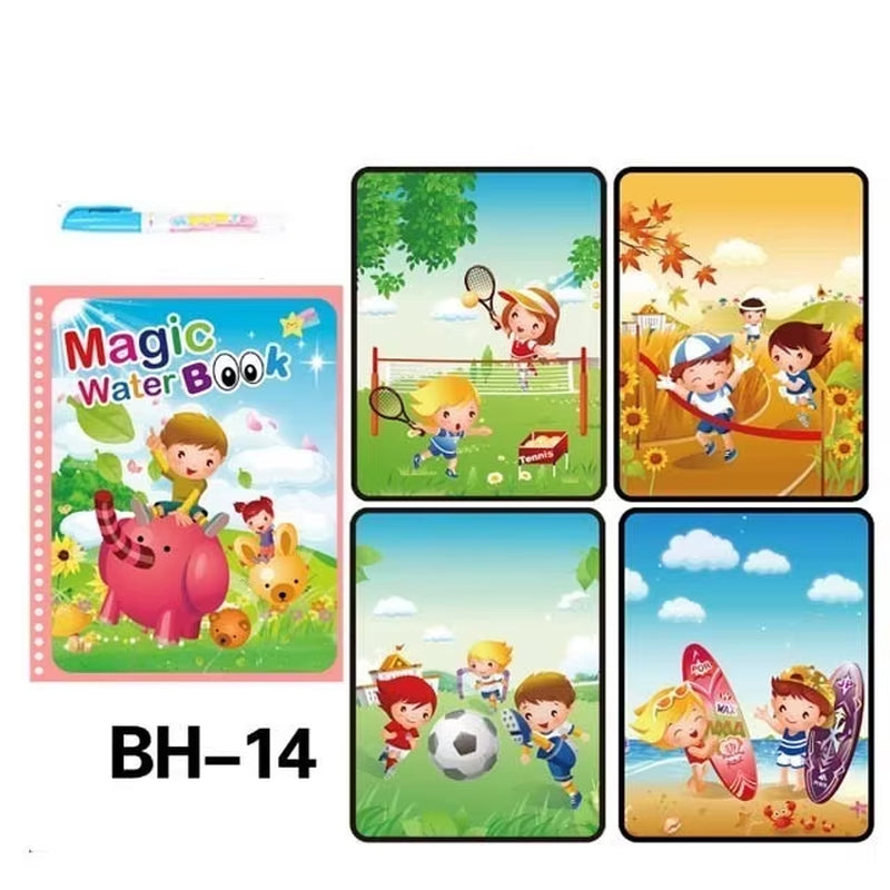 Libro de Colorear Reutilizable para Niños – Juguete Montessori de Dibujo con Agua Mágica Libro de Pintura Educativo Sensorial – Juguete de Aprendizaje Temprano para Niños y Niñas.