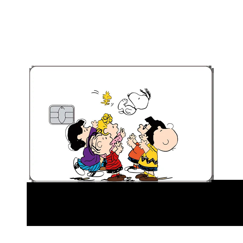 Nueva cubierta protectora frontal de tarjeta con diseño Kawaii de Snoopy Anime
