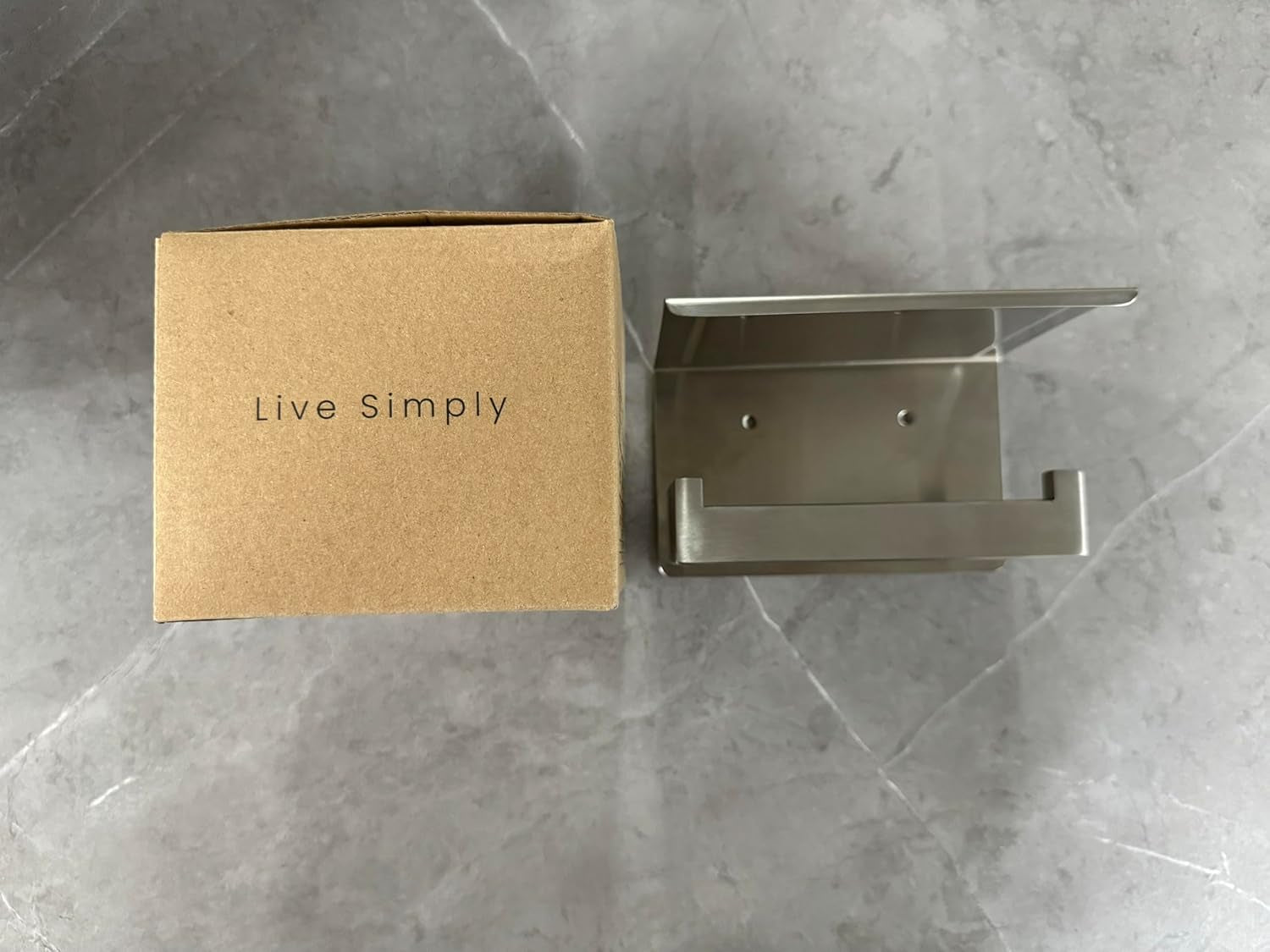 Porta Papel Higiénico en Níquel Cepillado, Soporte Plateado con Repisa, Autoadhesivo sin Taladro o Montaje en Pared con Tornillos para Baño.