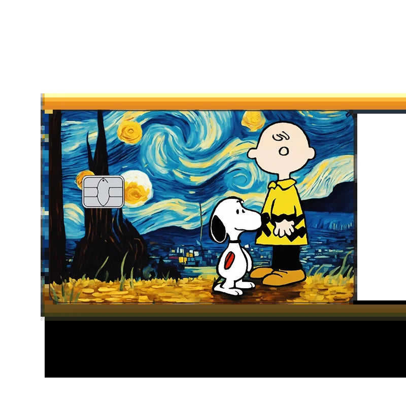Nueva cubierta protectora frontal de tarjeta con diseño Kawaii de Snoopy Anime