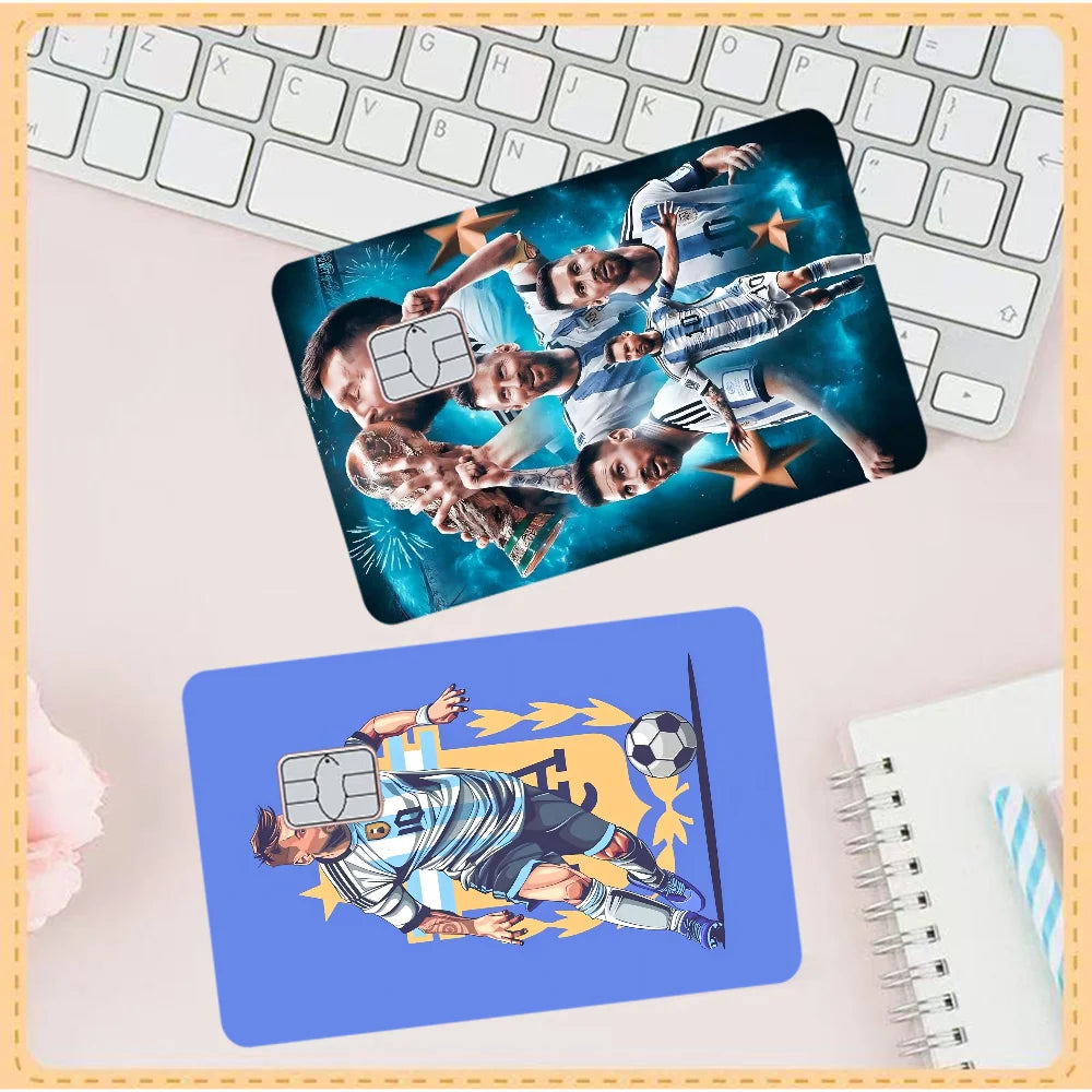 Football Star Messi Anmie Sticker Film Skin Cover for Credit Card Debit Bank Card Front