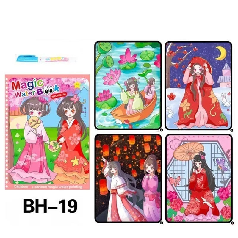 Libro de Colorear Reutilizable para Niños – Juguete Montessori de Dibujo con Agua Mágica Libro de Pintura Educativo Sensorial – Juguete de Aprendizaje Temprano para Niños y Niñas.