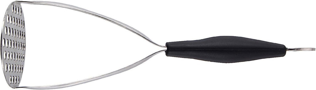 Prensapuré de Acero Inoxidable de Alta Resistencia, Herramienta de Cocina Profesional Integrada para Triturar Alimentos / Prensador de Papas con Mango de Silicona. Perfecto para frijoles, vegetales, frutas, aguacate y carne.