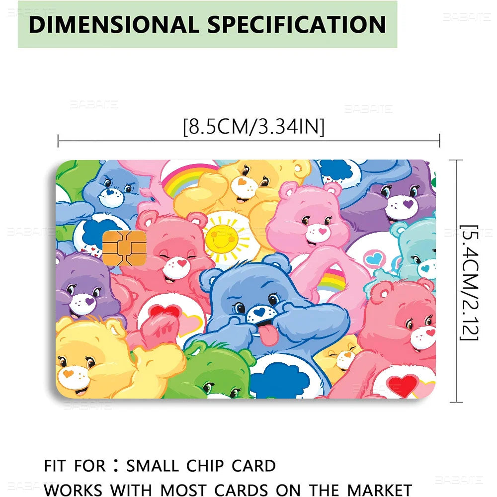 Cartoon C-Care Cute B-Bears S Anime Cartoon Bear Skin Sticker Film Tape Case for Big Credit Debit Card Front Side