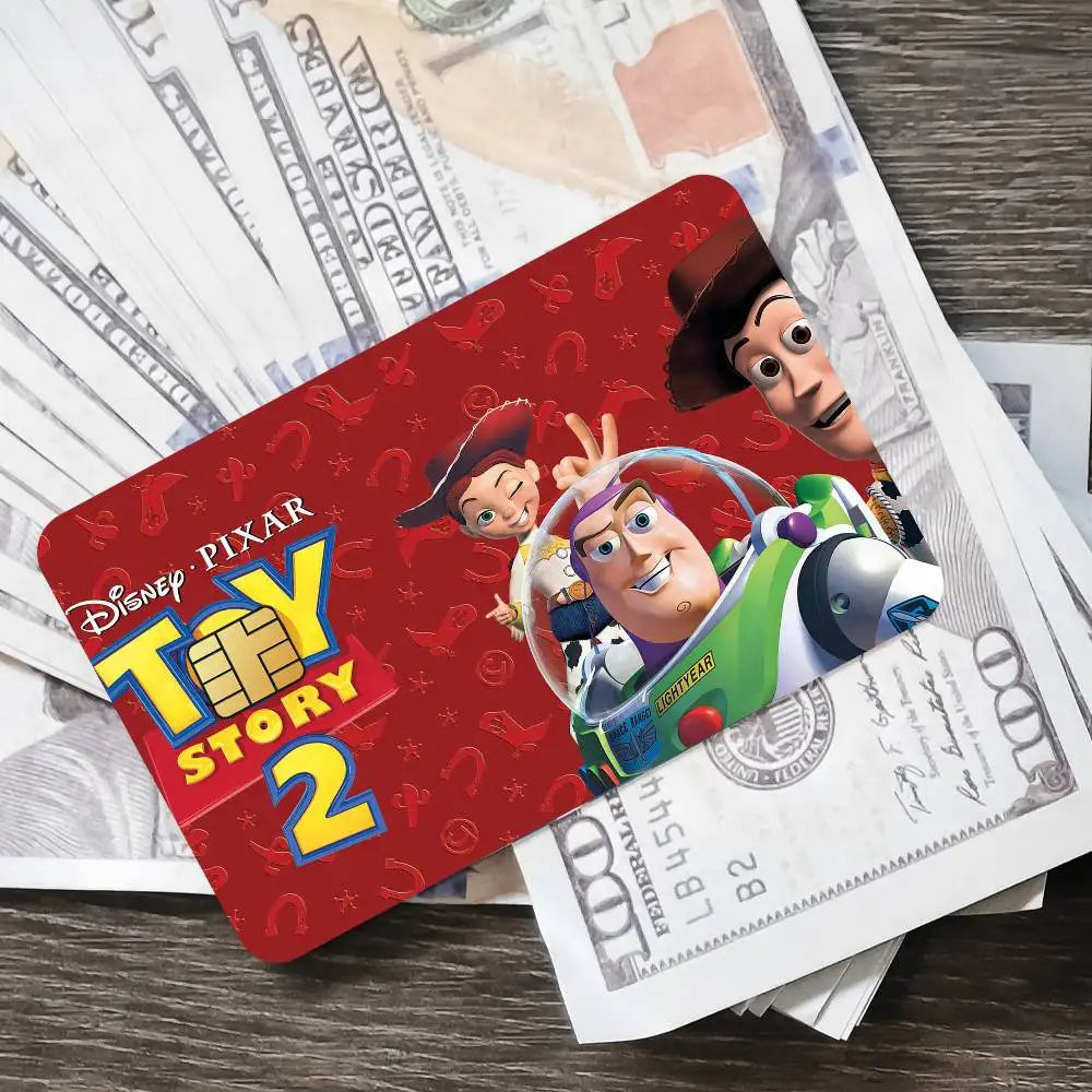 Cartoon Toy Story 2 Film Skin Cover Credit Card Stickers 4PCS Debit Front Decoration Bank Bus Pass Waterproof