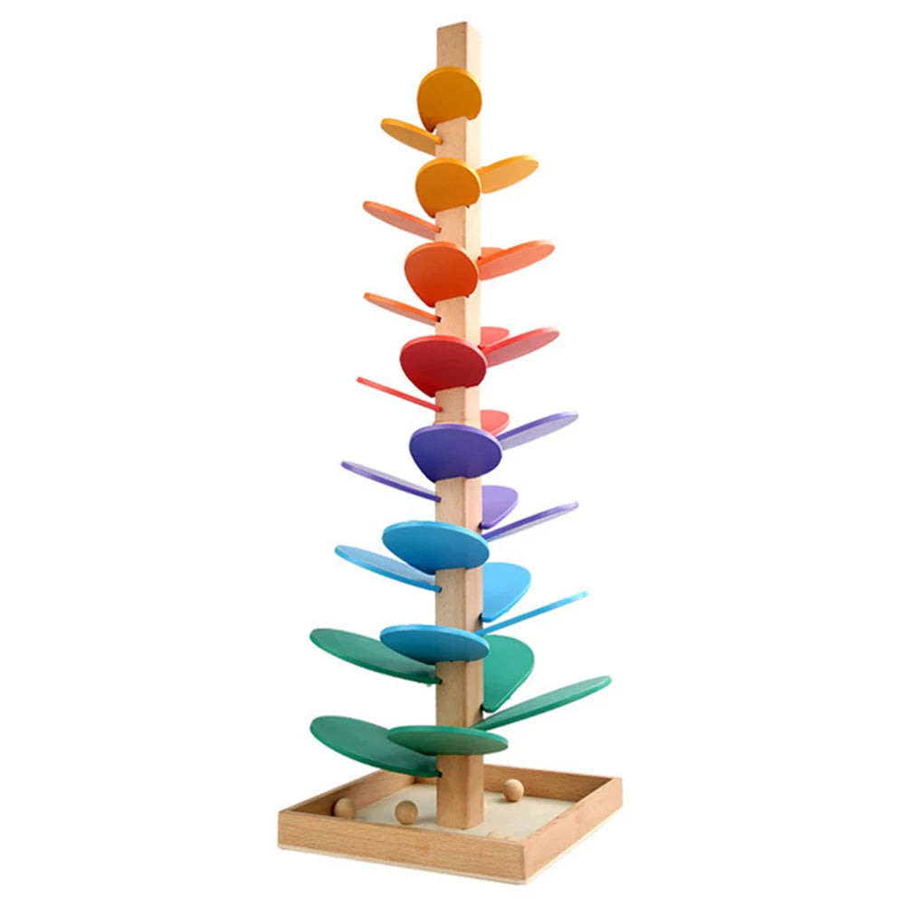 Árbol Musical de Canicas de Madera – Juguete Montessori para Niños Juego Educativo de Carrera de Bolas con Sonido y Clasificación por Colores – Juguete de Madera para Niños y Niñas de 4 a 8 Años.