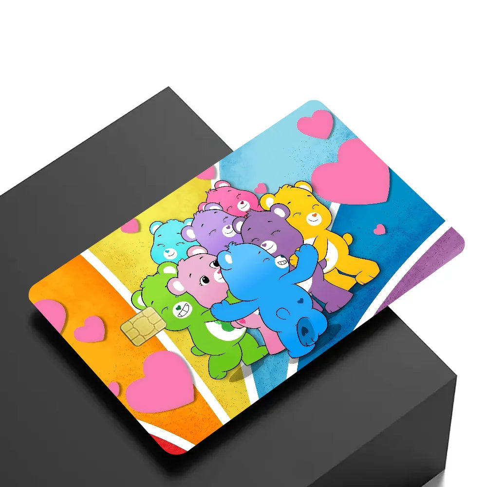 Cartoon C-Care Cute B-Bears S Anime Cartoon Bear Skin Sticker Film Tape Case for Big Credit Debit Card Front Side