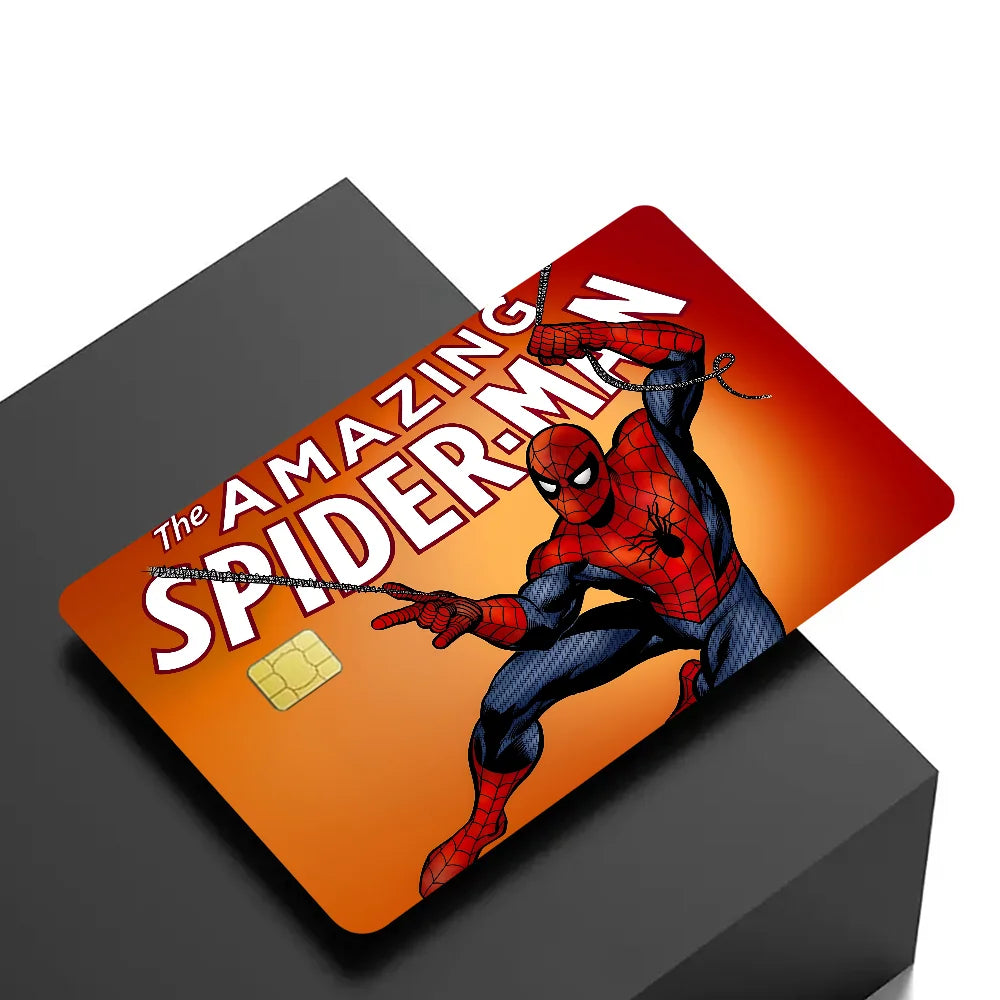 Avengers Superhero S-Spiderman Vintage Anmie Sticker Film Skin Cover for Credit Card Debit Bank Card Front