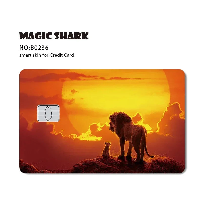 2.5D Matte Stitch Pirates Caribbean Winne Poor Lion King Ultra Thin Skin Cover Sticker Film for Debit Credit Card