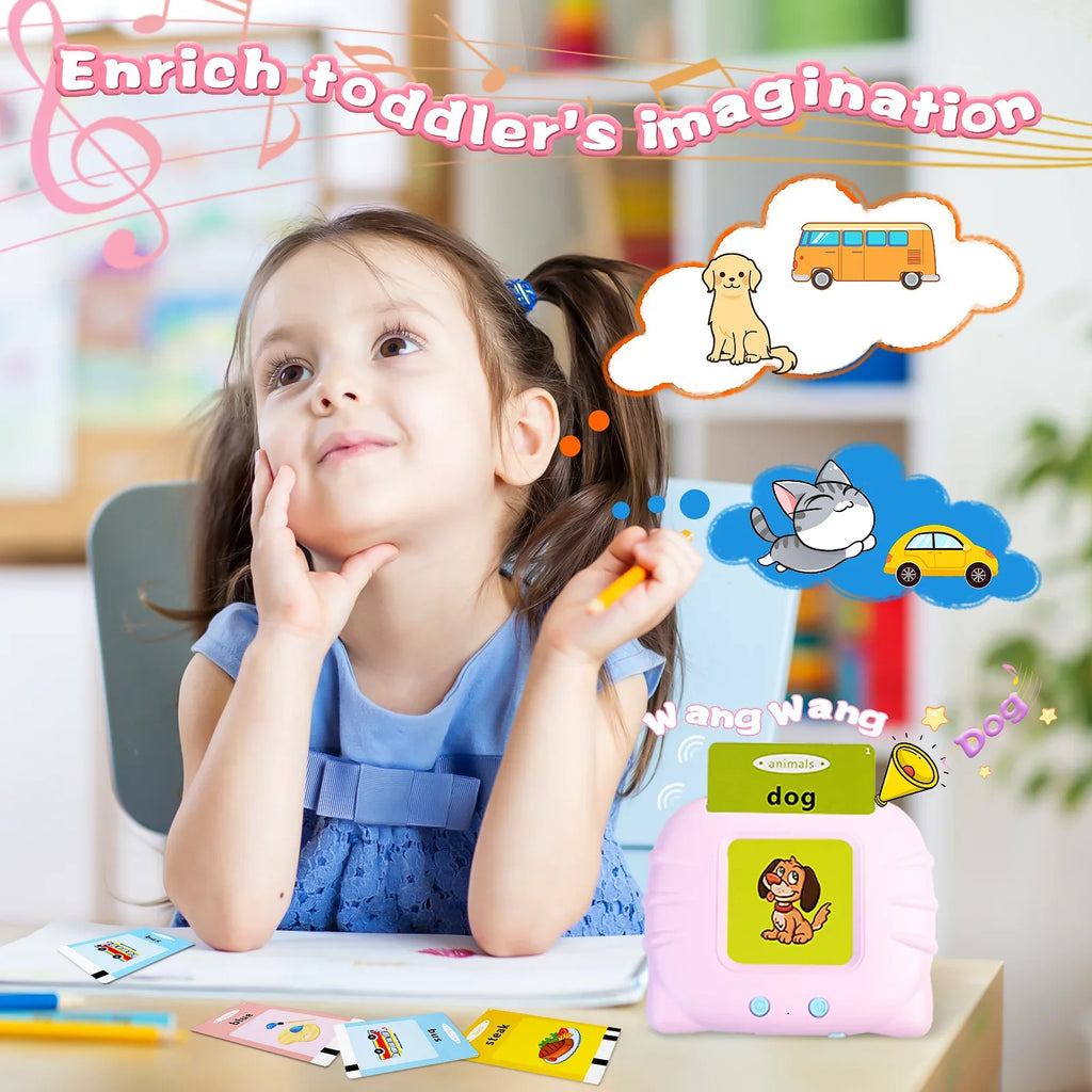 Tarjetas Didácticas Habladoras – Juguete Educativo con Tarjetas de Alfabeto y Palabras en Inglés, Ideal para Bolsillo, Terapia del Habla, Autismo y Estimulación Sensorial – Juguete de Aprendizaje Temprano para Niños.